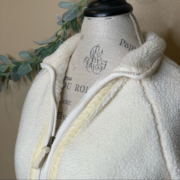 American Eagle ~ Sherpa Jacket Full Zip Nubby Ivory Size Medium - Picture 5 of 11